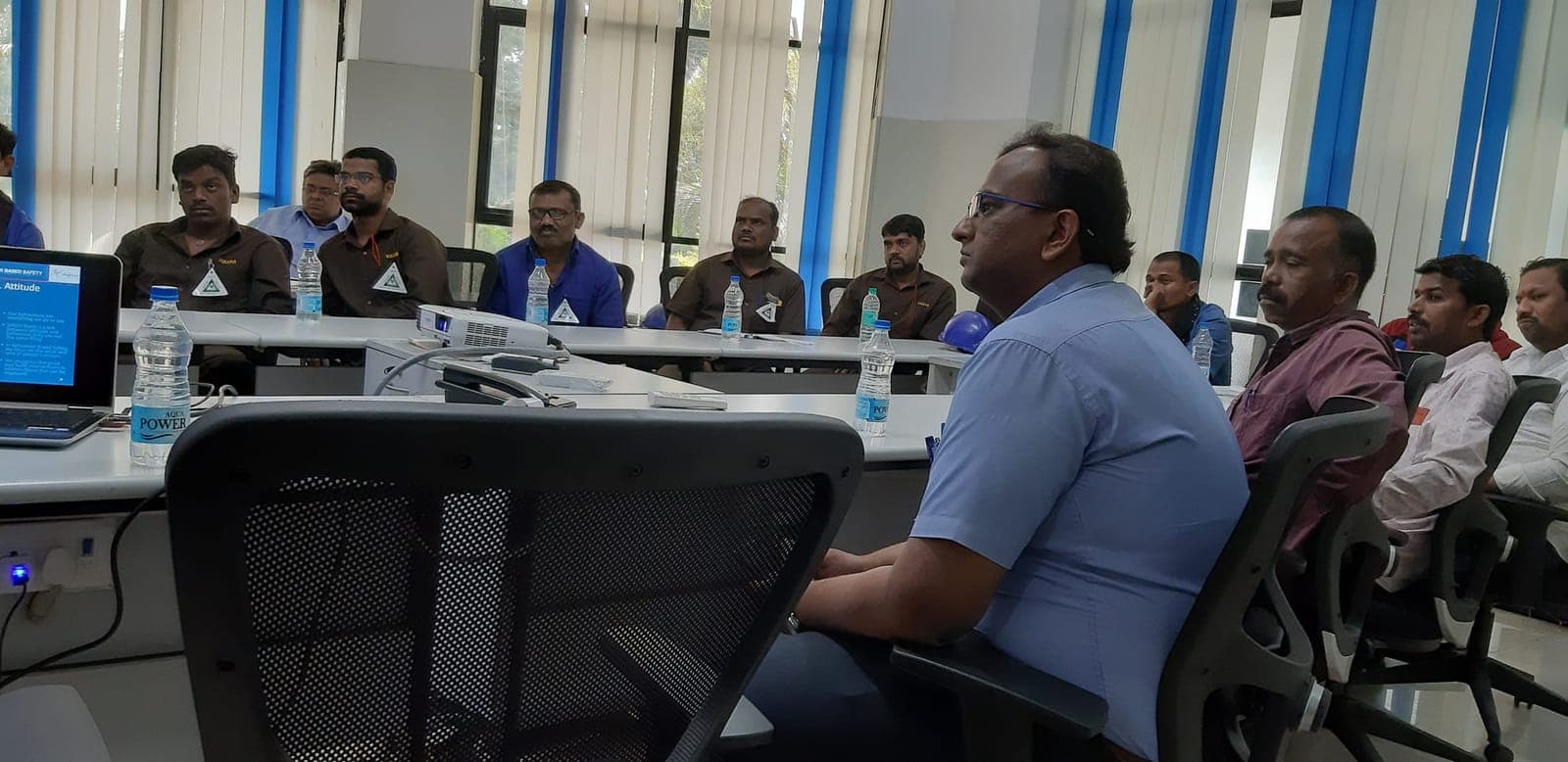 Participants in an Eduforce behaviour based safety session discussing in small groups