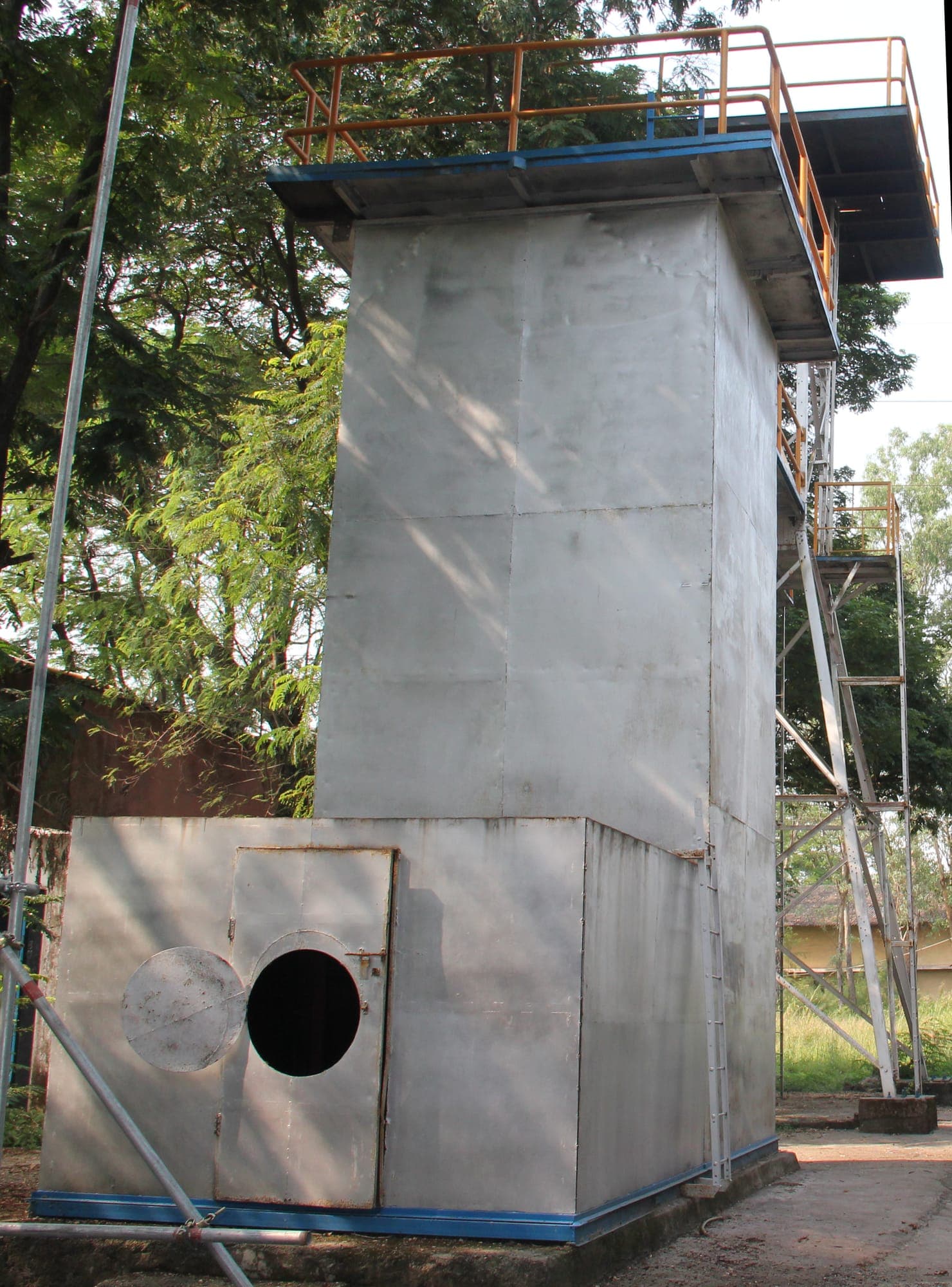 Outdoor training tower at the Eduforce training centre used for height and rescue exercises