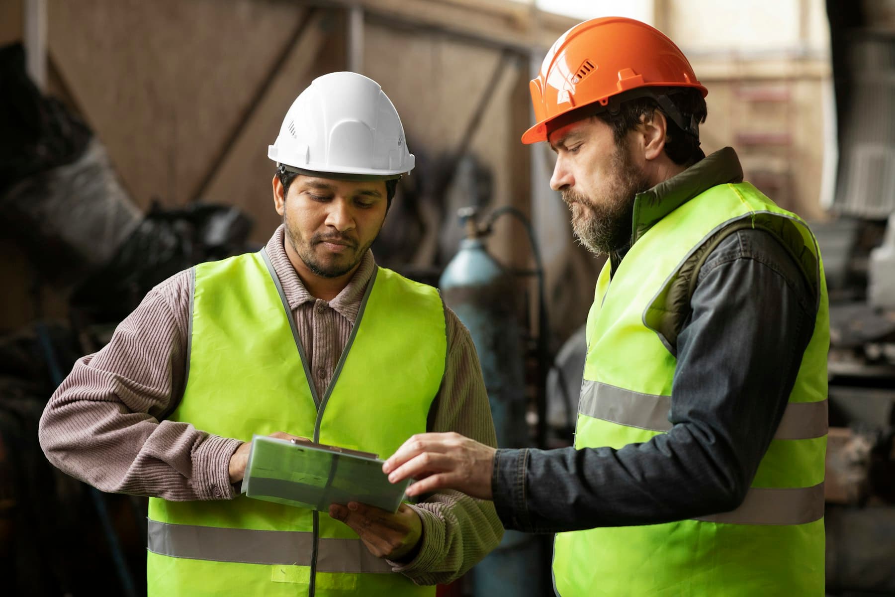 Safety audit being conducted at an industrial facility