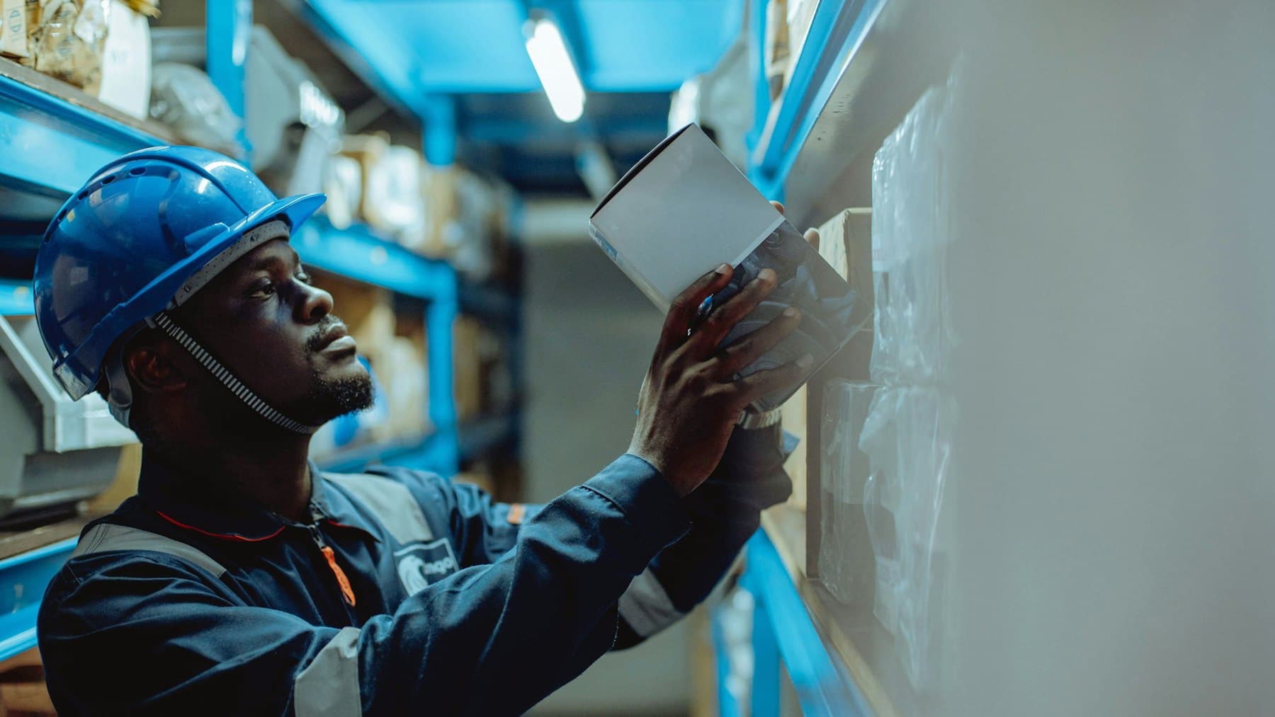 Safety consultant reviewing systems at an industrial facility