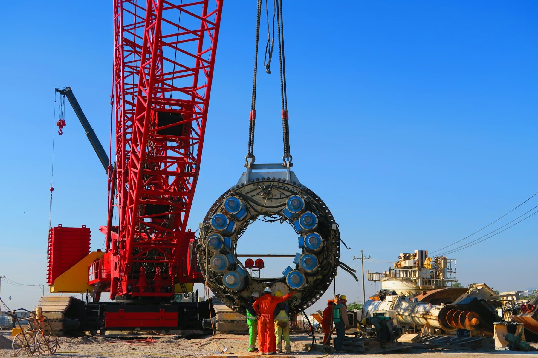 Crane lifting operation under way on an industrial site